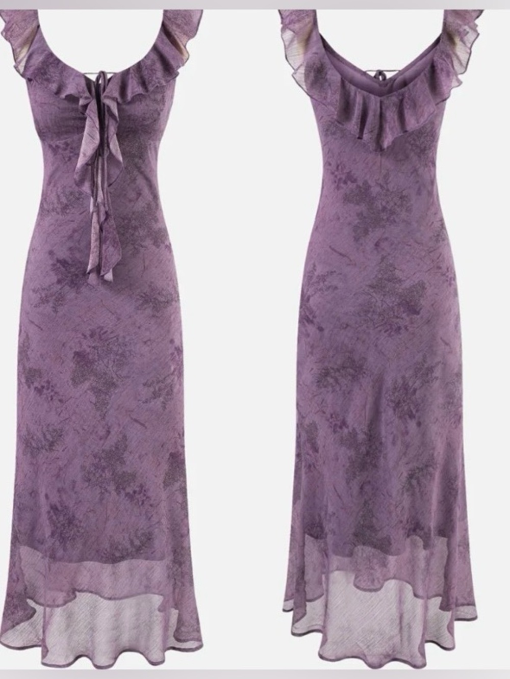 Seraphina Lavender Ruffle-Trim Slip Dress - Women Intimates & Sleepwear: Medium